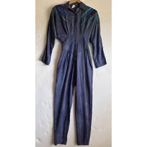 Vintage IIF Blue Embellished Jumpsuit 11